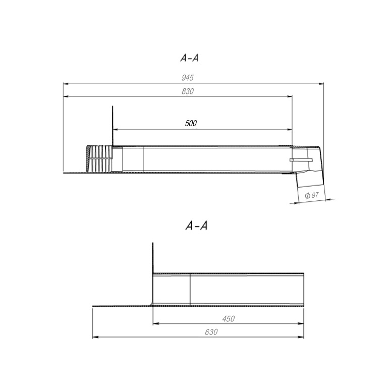 Парапетная воронка ПВХ Fachmann VC-PVC 100x100